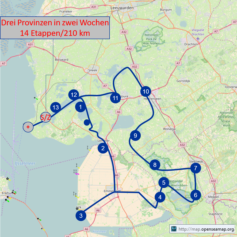 Provinzen Friesland, Flevoland, Overijssel